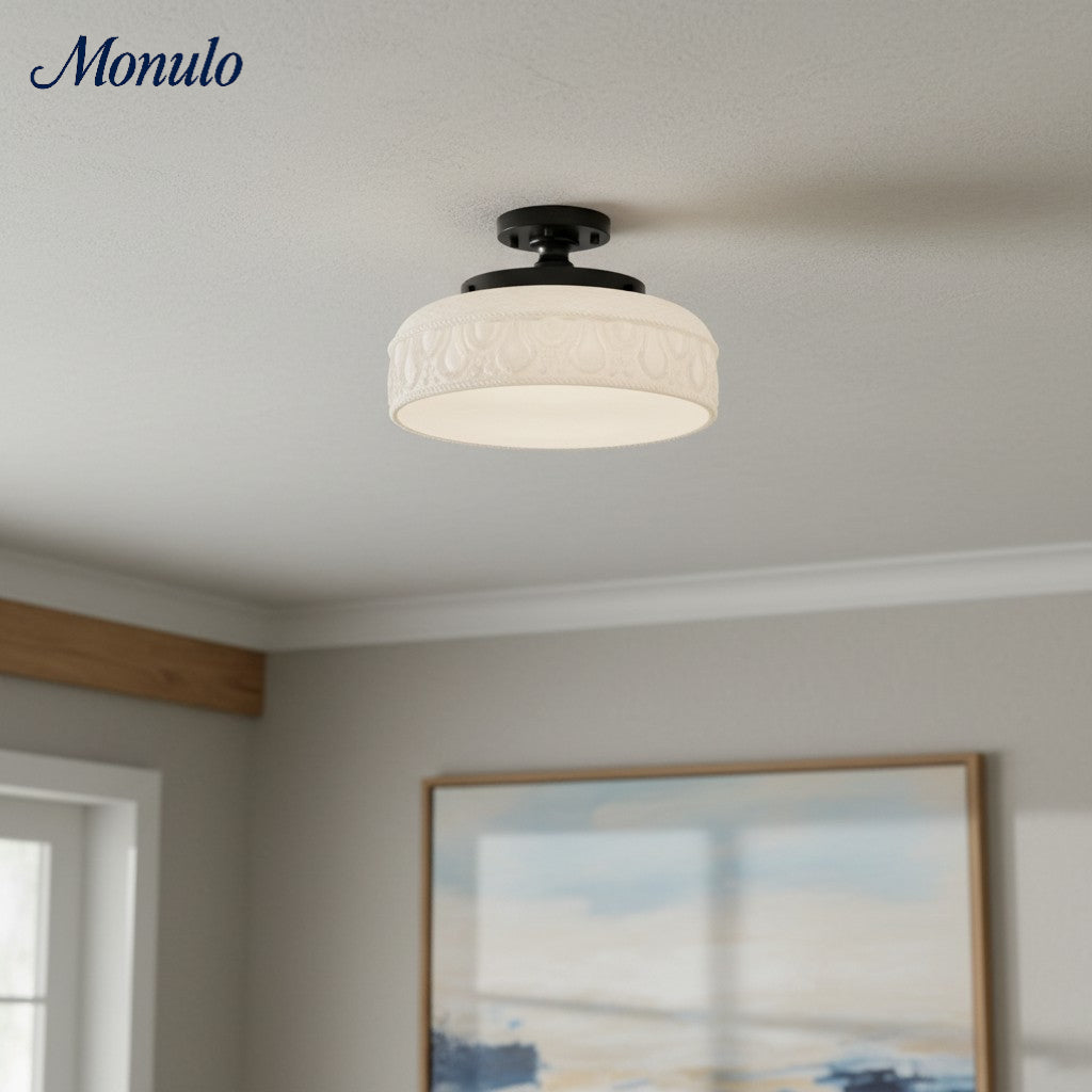 Verdoma Modern Glass Pendant - Minimalist Arc Pendant Light for Kitchen Islands and Dining Areas