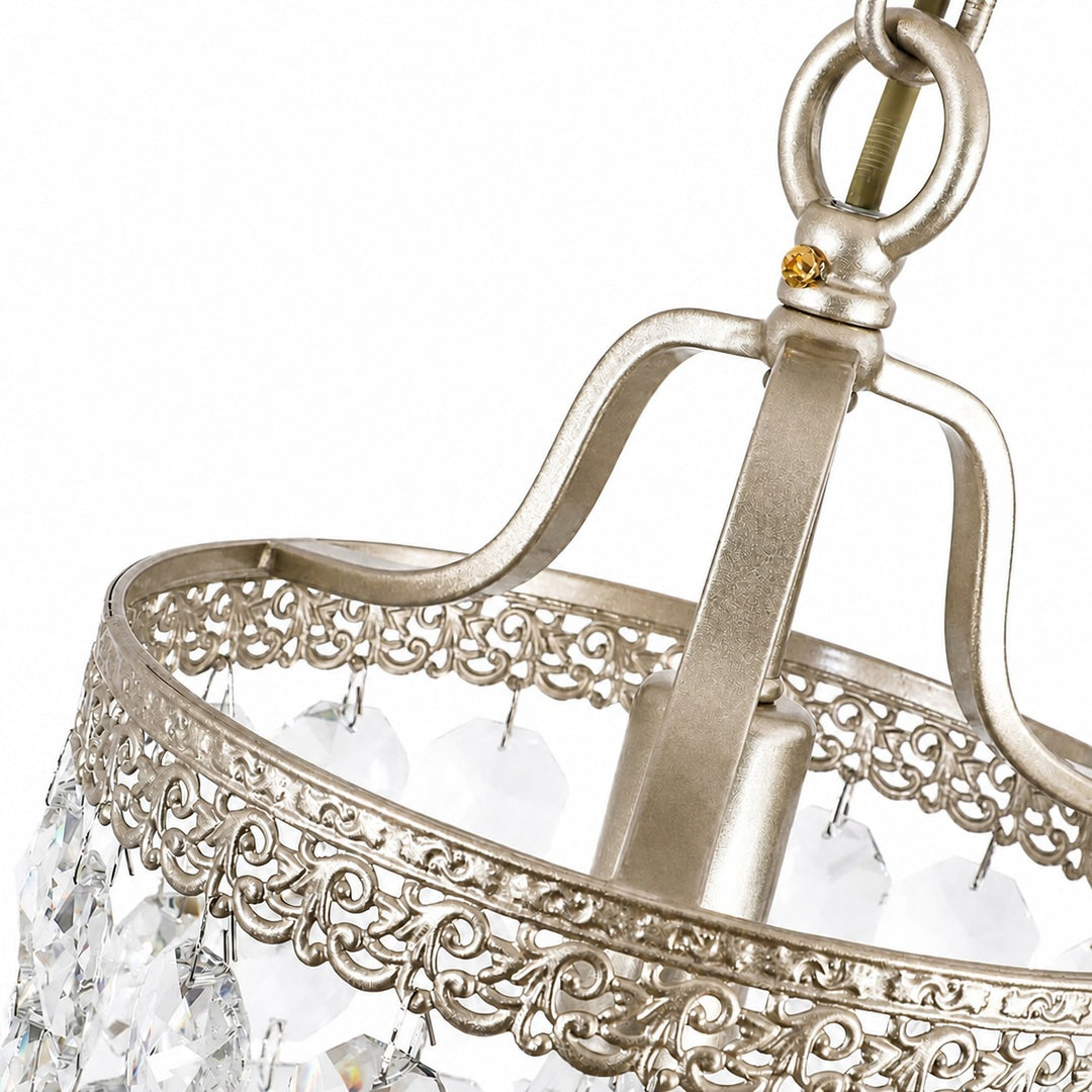Faceted Crystal Cylinder Pendant Light