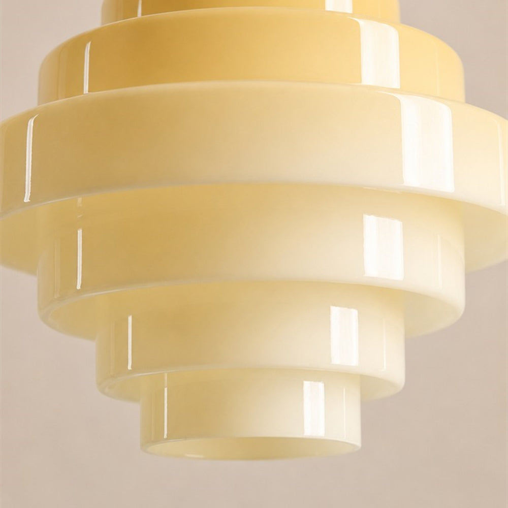 Sanenos Retro Geometric Glass Pendant Light - Gradient Glass Shade for Living or Dining Room