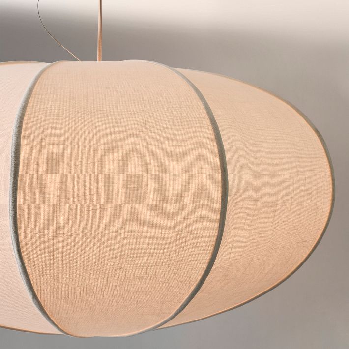 Lámpara colgante Alvian: pantalla de lino con altura ajustable para un comedor acogedor