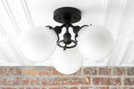 Cargar imagen en el visor de la Galería, Glorica Glass Globe Light - Mid Century Semi Flush Ceiling Lamp
