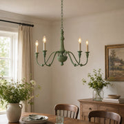 Lustre à bougies en fer à cinq lumières