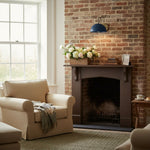 Load image into Gallery viewer, Curva Metal  Industrial Wall Sconce - Curved Brass Arm - Hammered Dome Light Fixture
