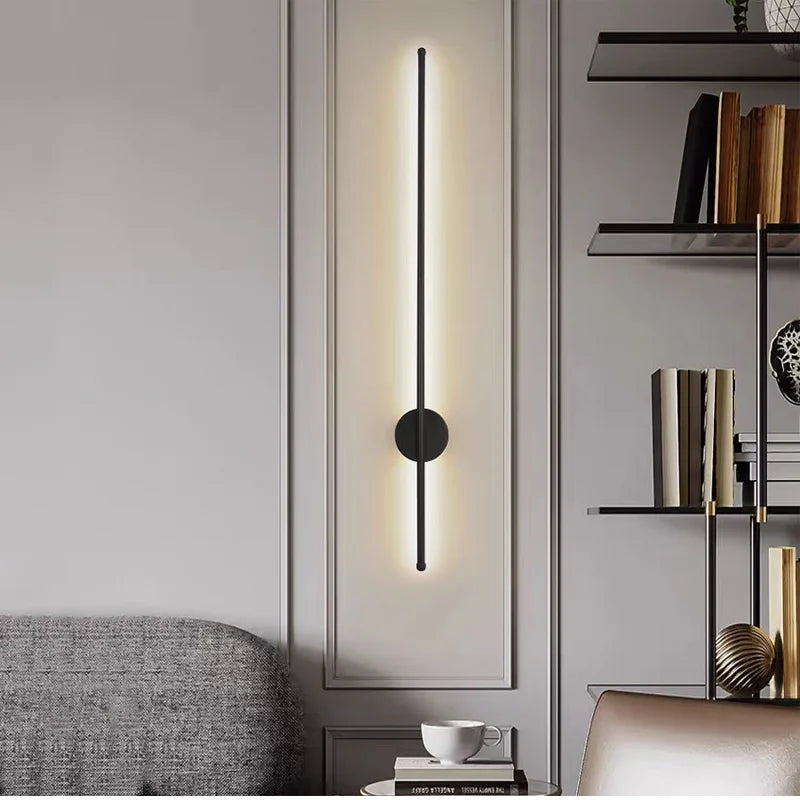Lámpara de Pared Moderna de Aluminio Negro