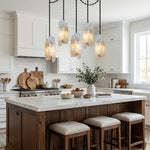 Bild in Gallery-Viewer laden, Frosted Cylinder Shade Chain Hardwired Chandelier