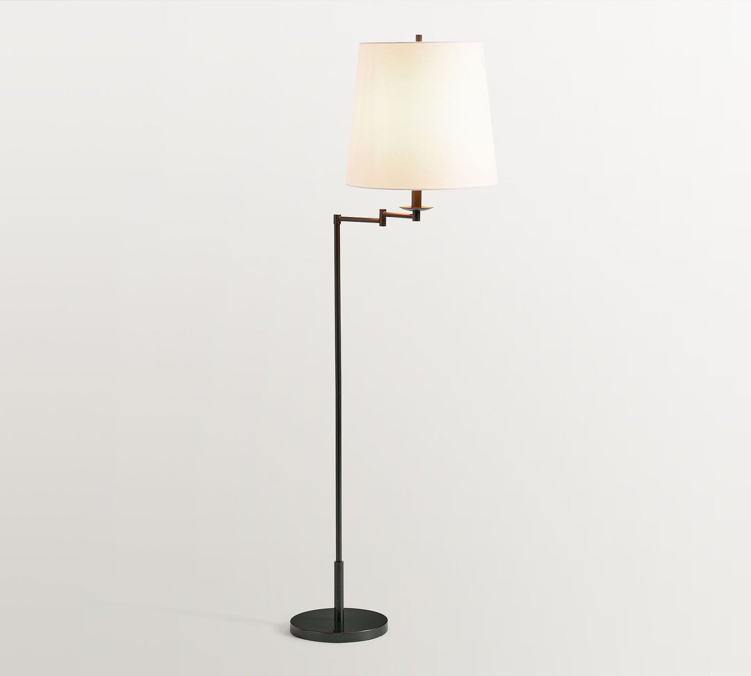 Lámpara de pie articulada Rowan: diseño de hierro ajustable para iluminación de tareas