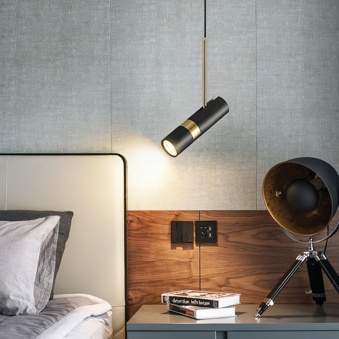 Black And Gold Metal Hardwired Pendant Light