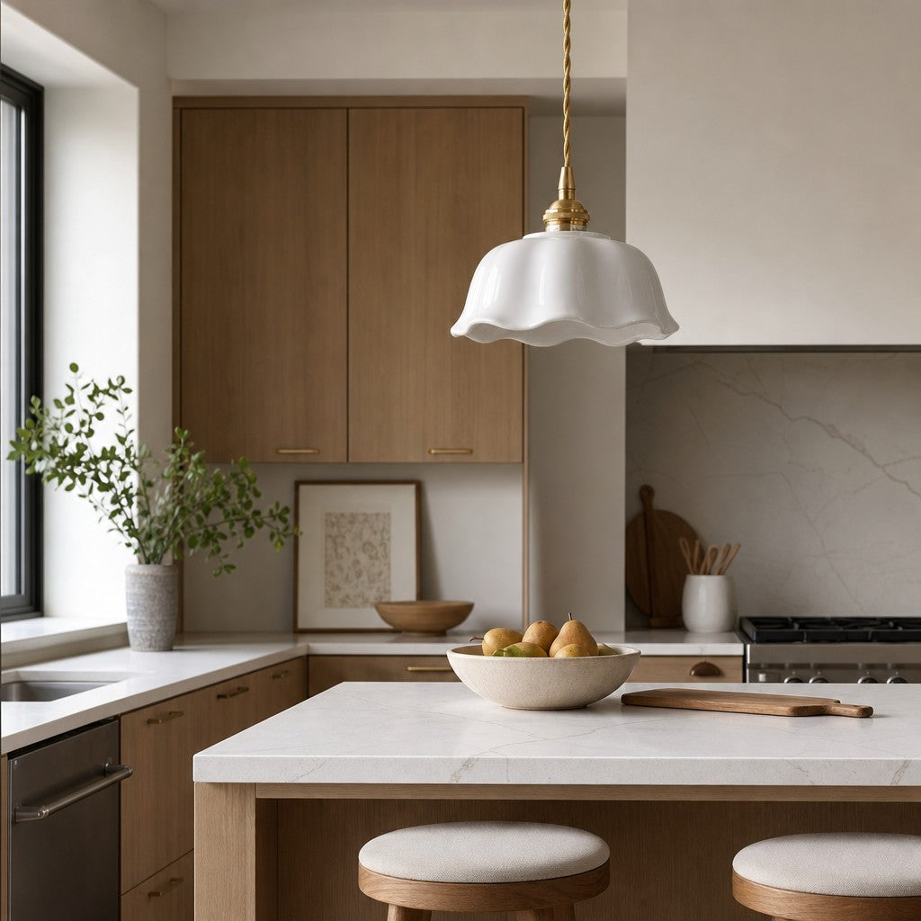 Cienax Mid-Century Flower Ceramic Pendant Light — Suitable for Kitchen and Living Room