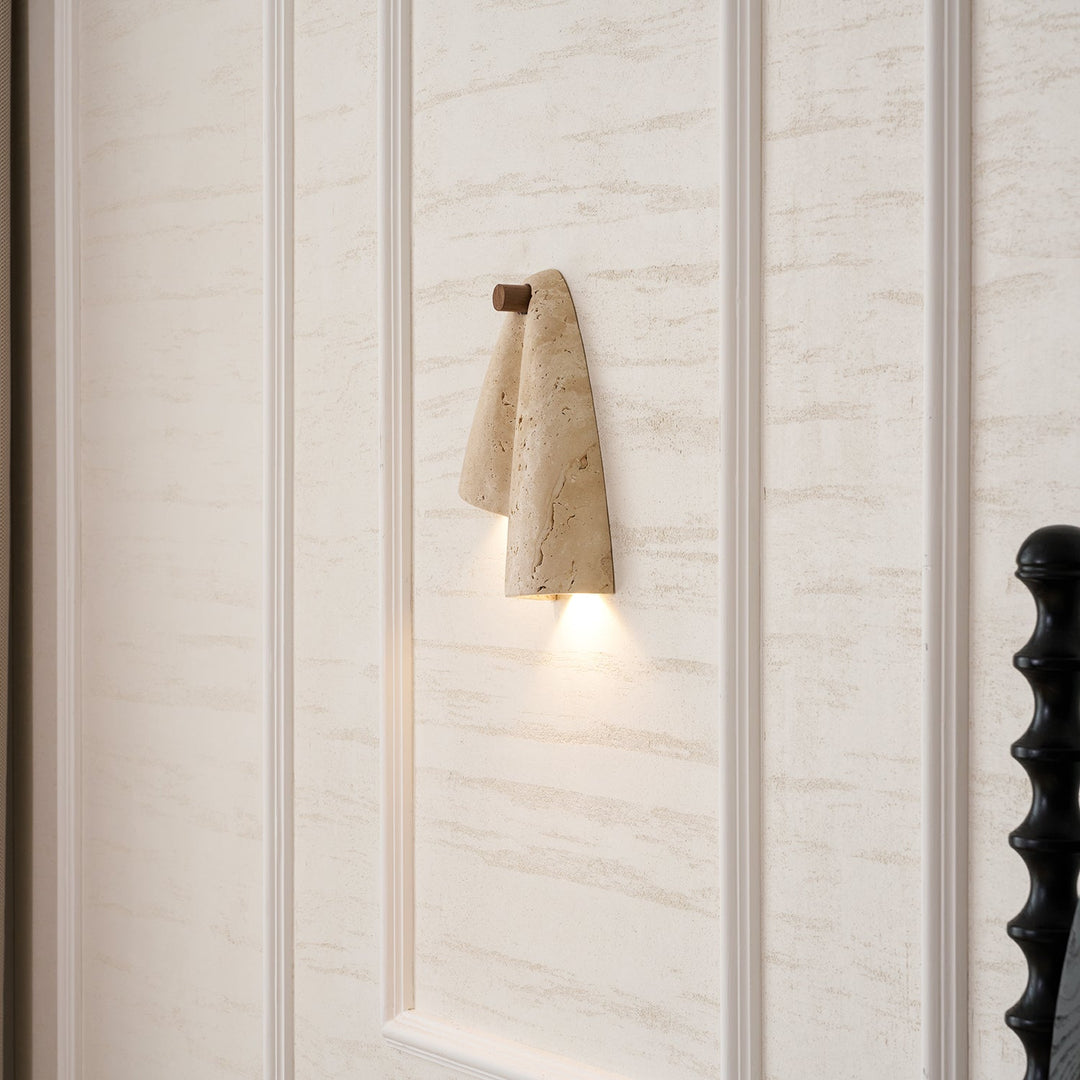 Travertin-Wandlampe – Minimalistische Stein-Wandleuchte Dekorative Beleuchtung für Wohnzimmer