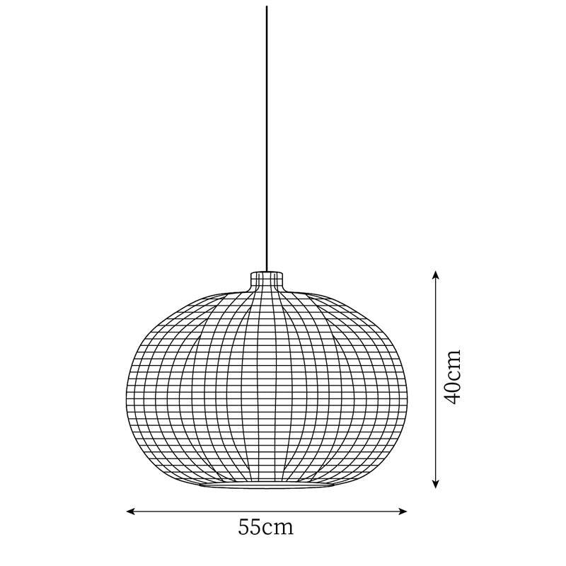 Lampe à suspension vintage en rotin