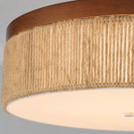 Load image into Gallery viewer, Wabi-Sabi Solid Wood and Woven Rope LED Flush Mount Ceiling Light