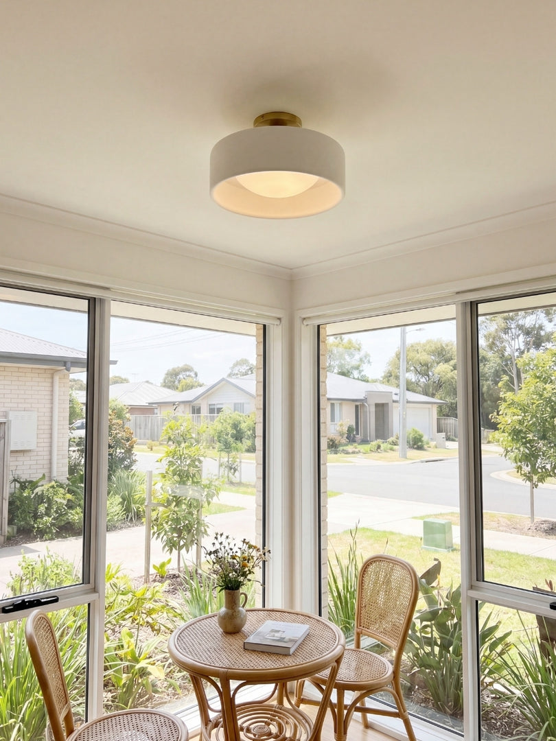 Cerova Porcelain Flush Mount Ceiling Light – Modern Low-Profile Fixture