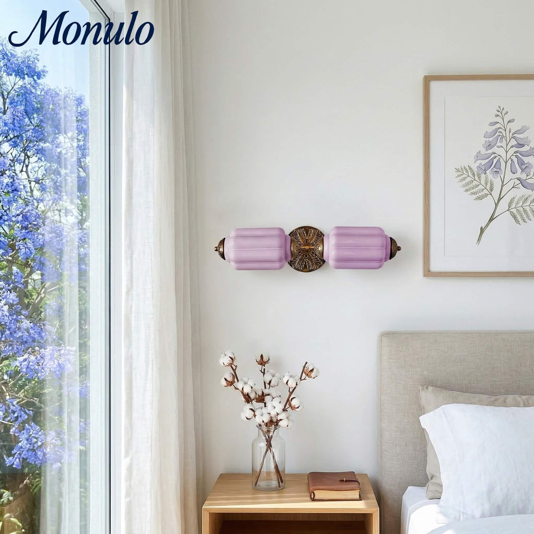 Applique murale vintage en verre laiteux festonné Eloise - Éclairage d'appoint moderne pour salle de bain et chambre