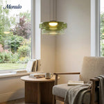 Cargar imagen en el visor de la Galería, Lámpara colgante de vidrio con forma de disco apilado Verdoma Iluminación nórdica contemporánea para cocinas