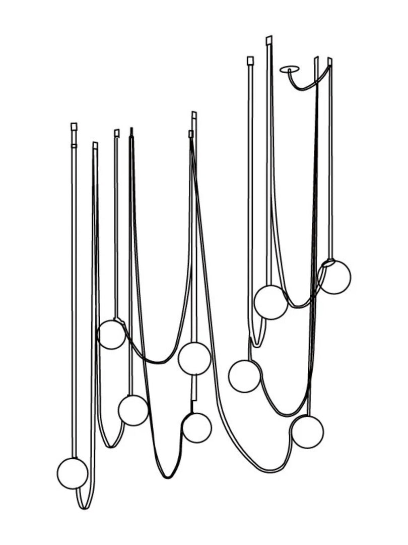 Suspension modulaire au design sculptural en forme de ceinture