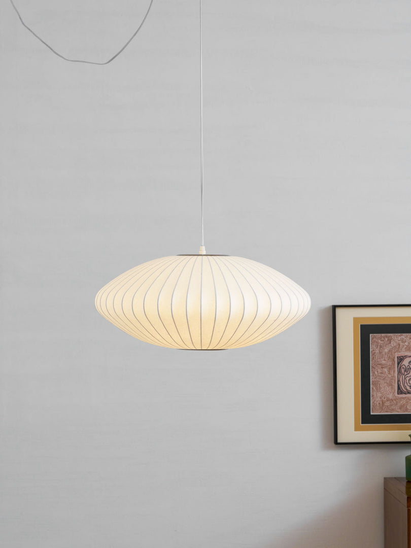 White Geometric Wire Swag Pendant Light