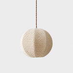 Charger l'image dans la visionneuse de galerie, Ivory 28 cm handwoven globe pendant light shown from the front