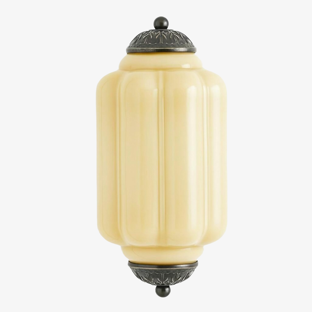 Eloise Vintage Scalloped Milk Glass Wall Sconce - Modern Accent Lighting for Bathroom and Bedroom