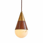 Cargar imagen en el visor de la Galería, Vintage Leather Faux Marble Teardrop Pendant Light for Dining Rooms and Bedside