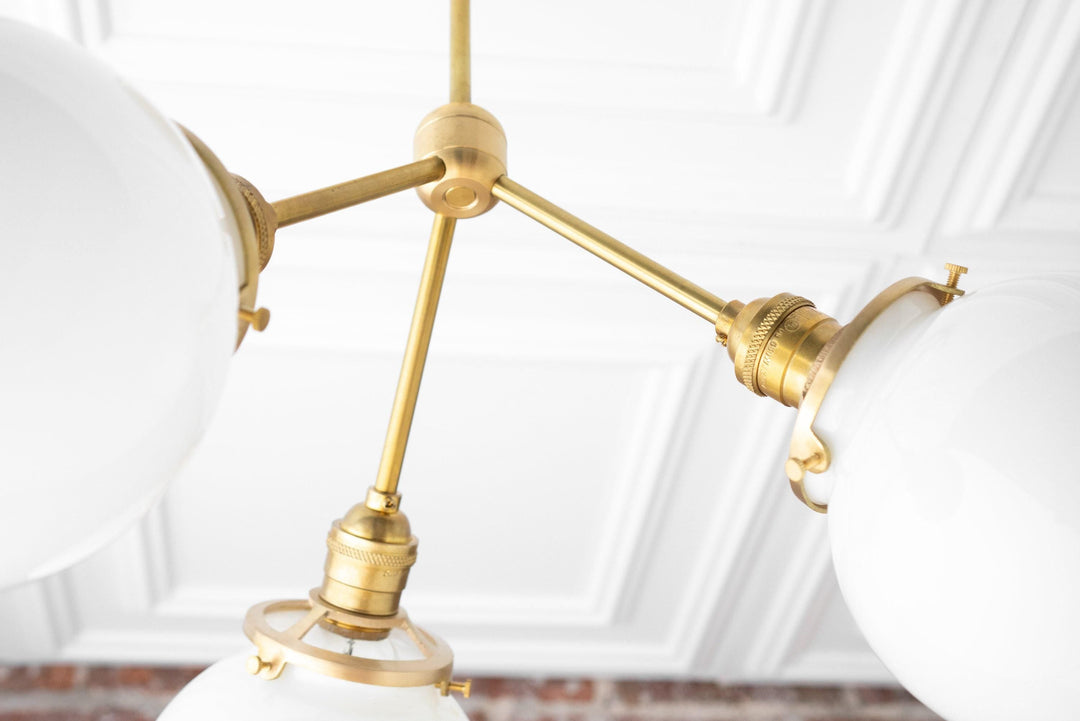 Glorica Glass Opal Globe Semi-Flush Ceiling Light – Modern Mid-Century Dining Room Fixture