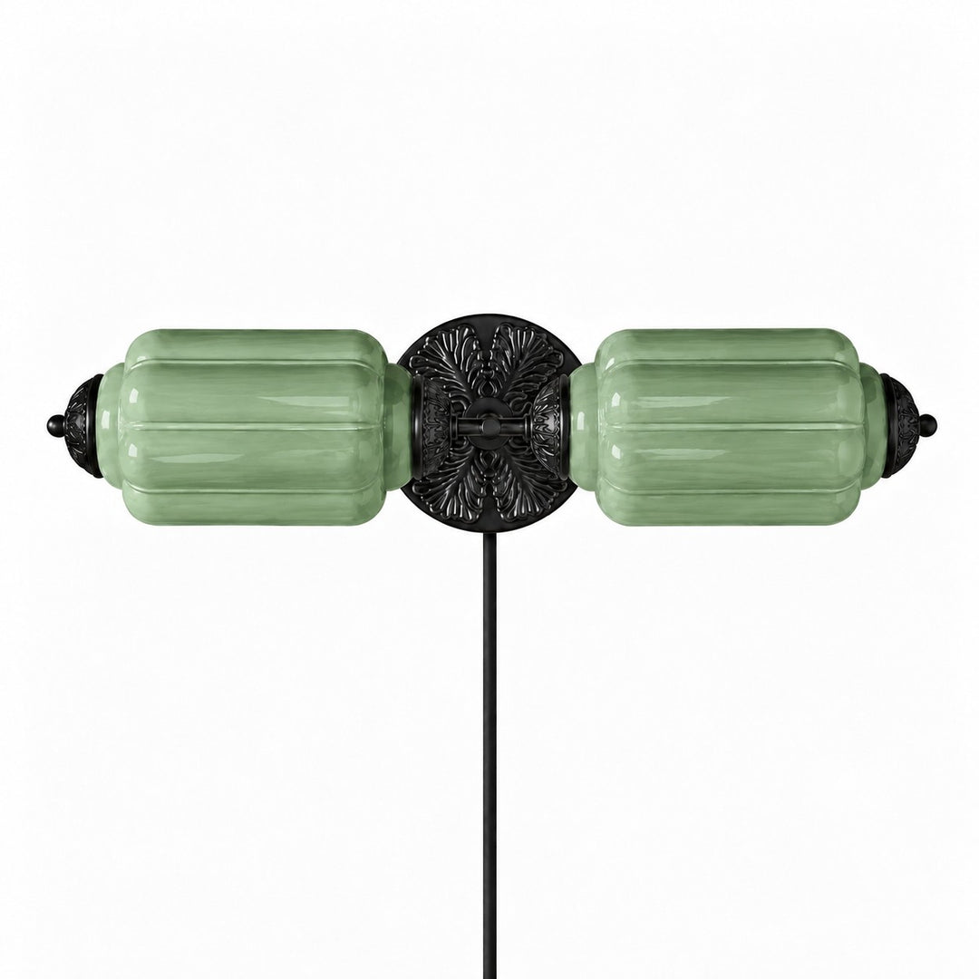 Eloise fluted milk-glass plug-in wall sconce