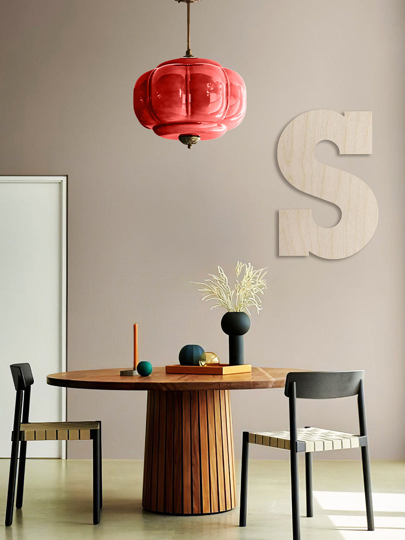 Suspension semi-encastrée vintage Eloise en verre laiteux 