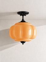 Load image into Gallery viewer, Eloise Scallop Vintage Milk Glass Semi Flush Mount Pendant Light