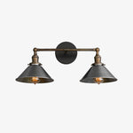 Charger l&#39;image dans la visionneuse de galerie, Conique Metal Industrial Wall Sconce with Dual Cone Shades - Vintage Metal Finish
