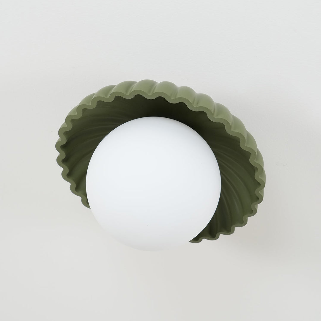 Plafonnier élégant de style Alien Cream en métal beige et verre