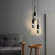 Modern Cylindrical Glass Pendant Light M45