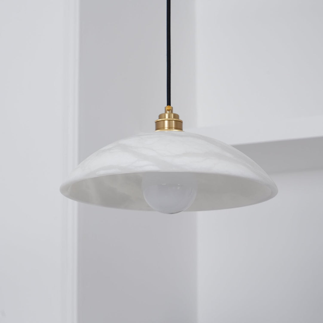 Natural Stone Plug-In Swag Pendant Light