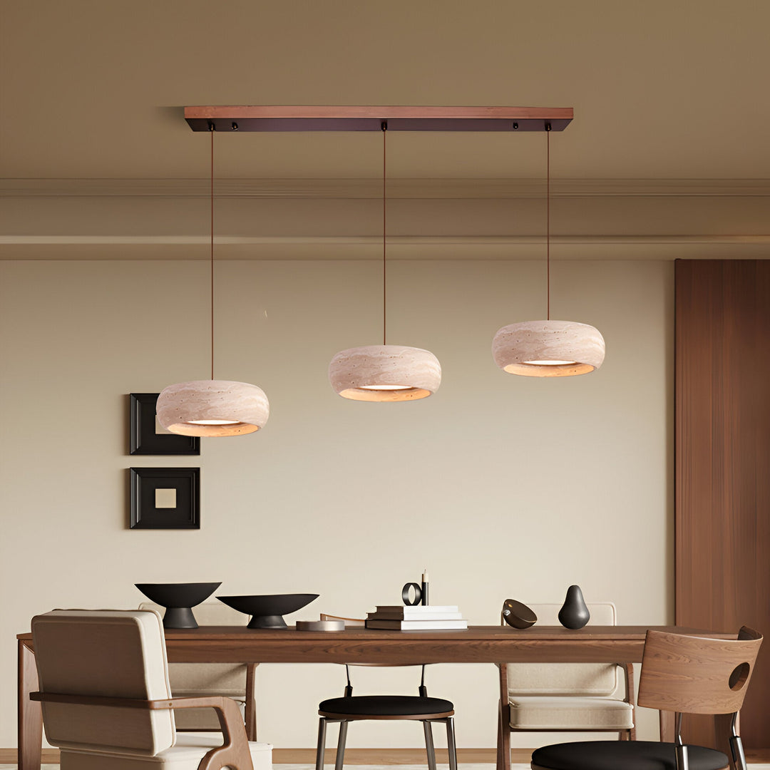 Suspension en pierre travertin style Wabi Sabi
