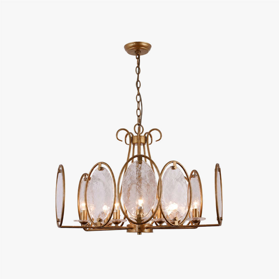 Oval Panel Textured Glass Chandelier