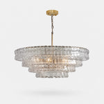 Cargar imagen en el visor de la Galería, French vintage ripple glass chandelier with smoked glass