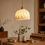 Bild in Gallery-Viewer laden, Vintage lace fabric pendant light above a dining table