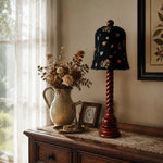 Charger l'image dans la visionneuse de galerie, floral fabric and carved wood table lamp