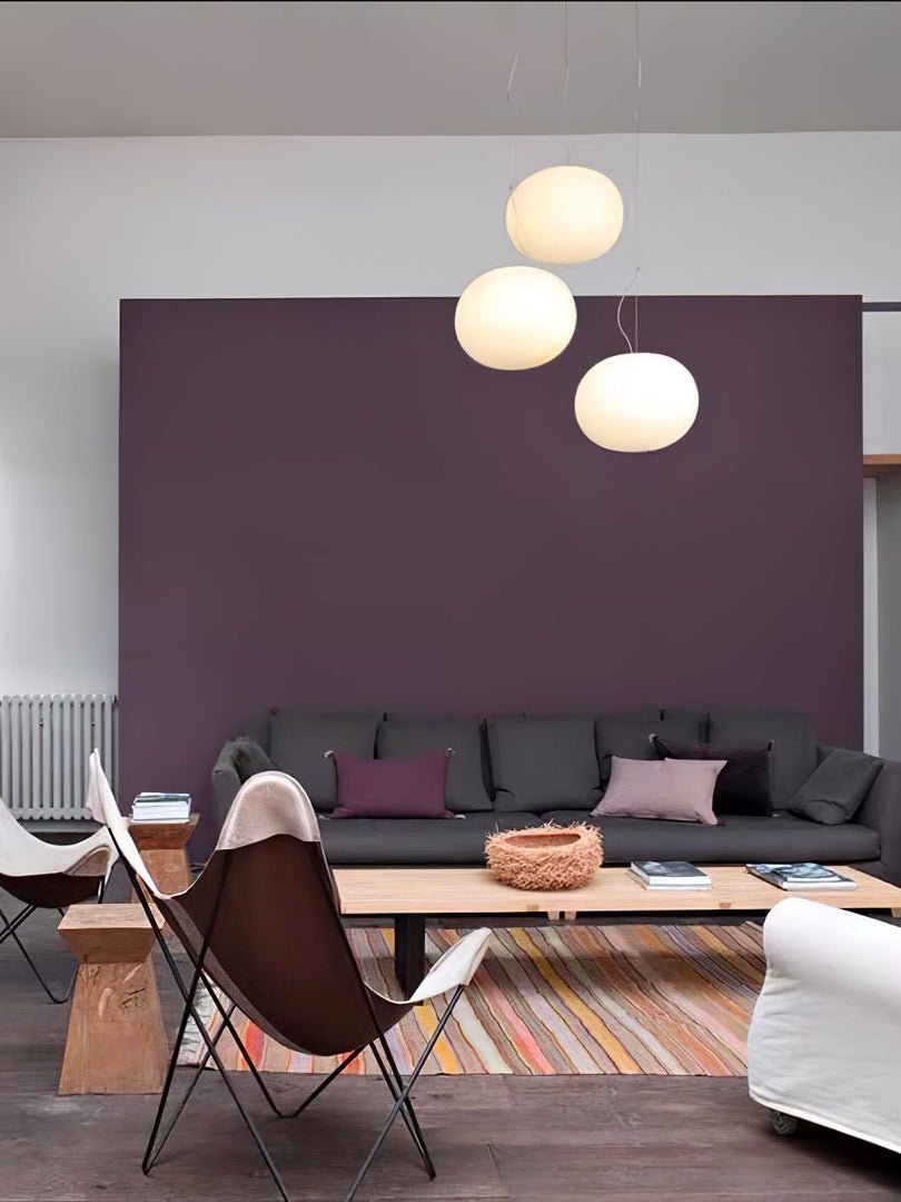 Frosted White Oval Plug-In Pendant Light