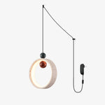 Load image into Gallery viewer, Travertine Circular Form Plug-In Pendant