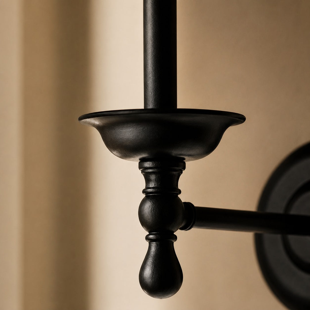 Aplique de pared vintage con pantalla de tela