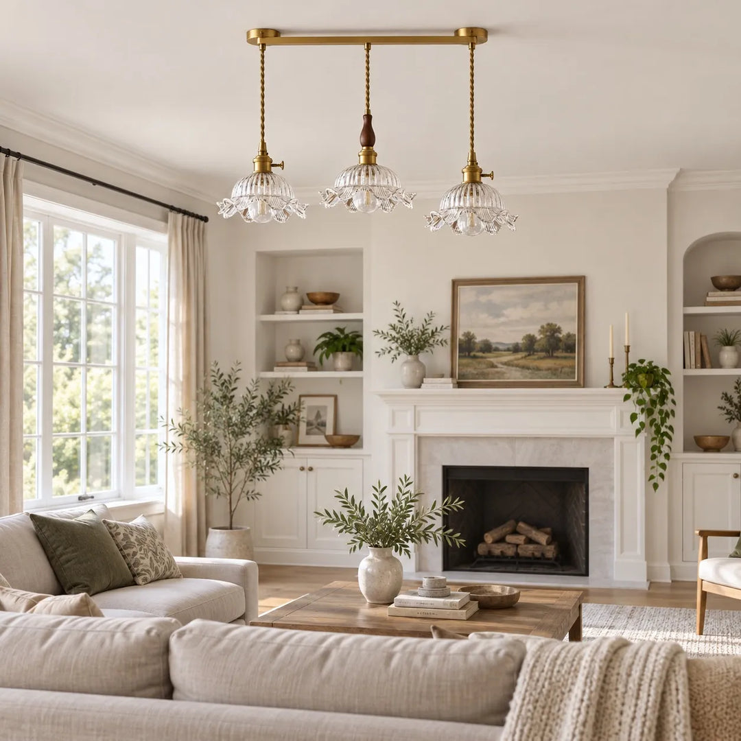Vintage Wavy-Edge Glass Pendant Lamp