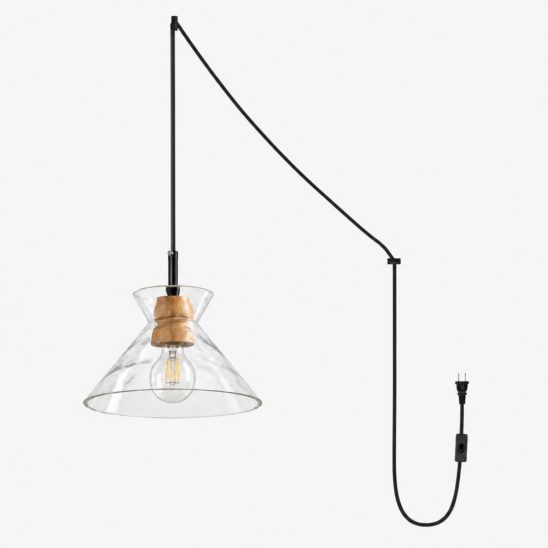 Sculptural Ripple Glass Pendant Lamp