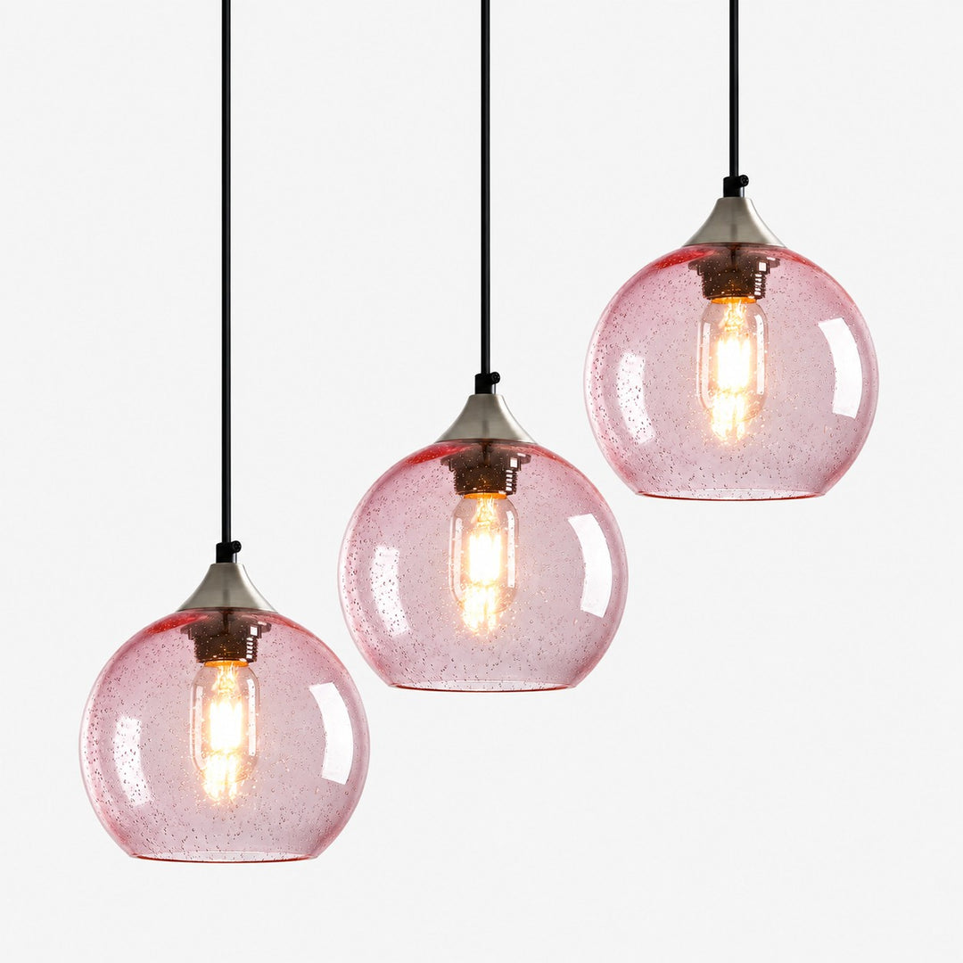 Bubble Glass Globe 3 - Light Single Pendant Light With Adjustable Cord