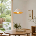 Cargar imagen en el visor de la Galería, White metal dome pendant lamp in a bright dining nook