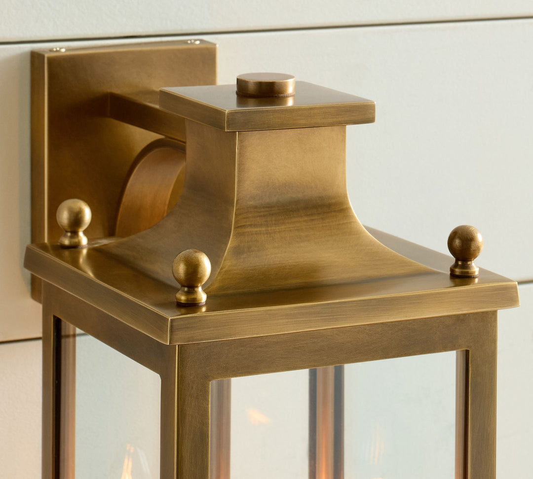 Yolvira Glass Outdoor Wall Light – Modern Metal Lantern For Porch
