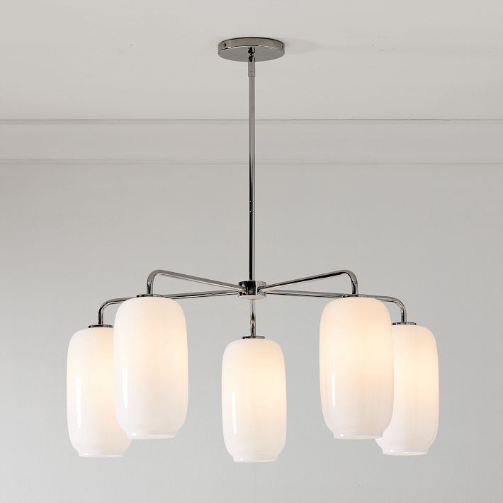 Lumivelle 5-Light Glass Chandelier – Modern Metal Round Lighting