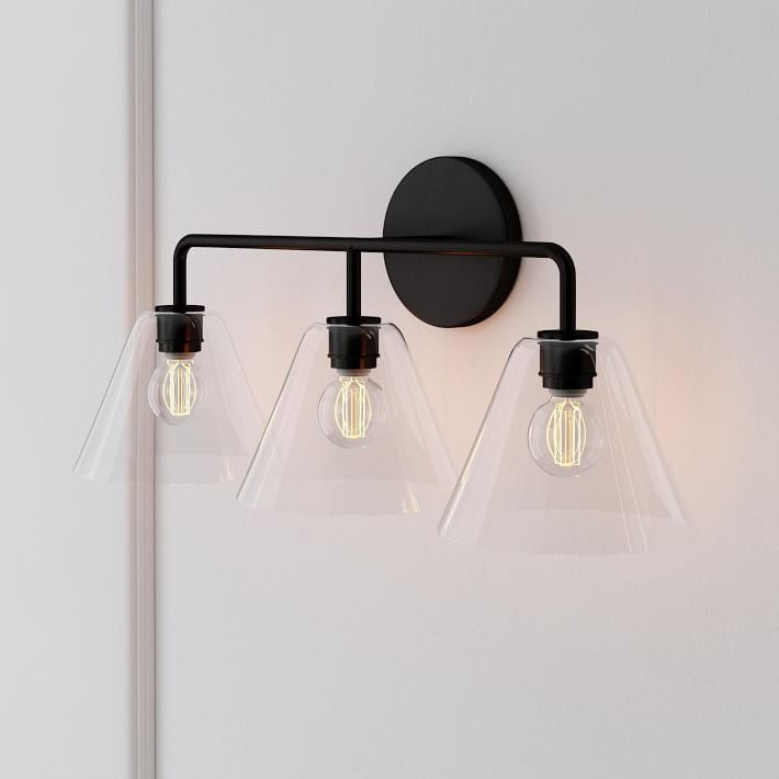 Aplique de pared Conica Cone: iluminación moderna de vidrio de 1, 2 y 3 luces