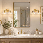 Cargar imagen en el visor de la Galería, Glass Dome Trumpet Foot Metal Base Vanity Light