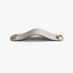 Load image into Gallery viewer, Cowhide leather and brass cabinet pull handle color and size option