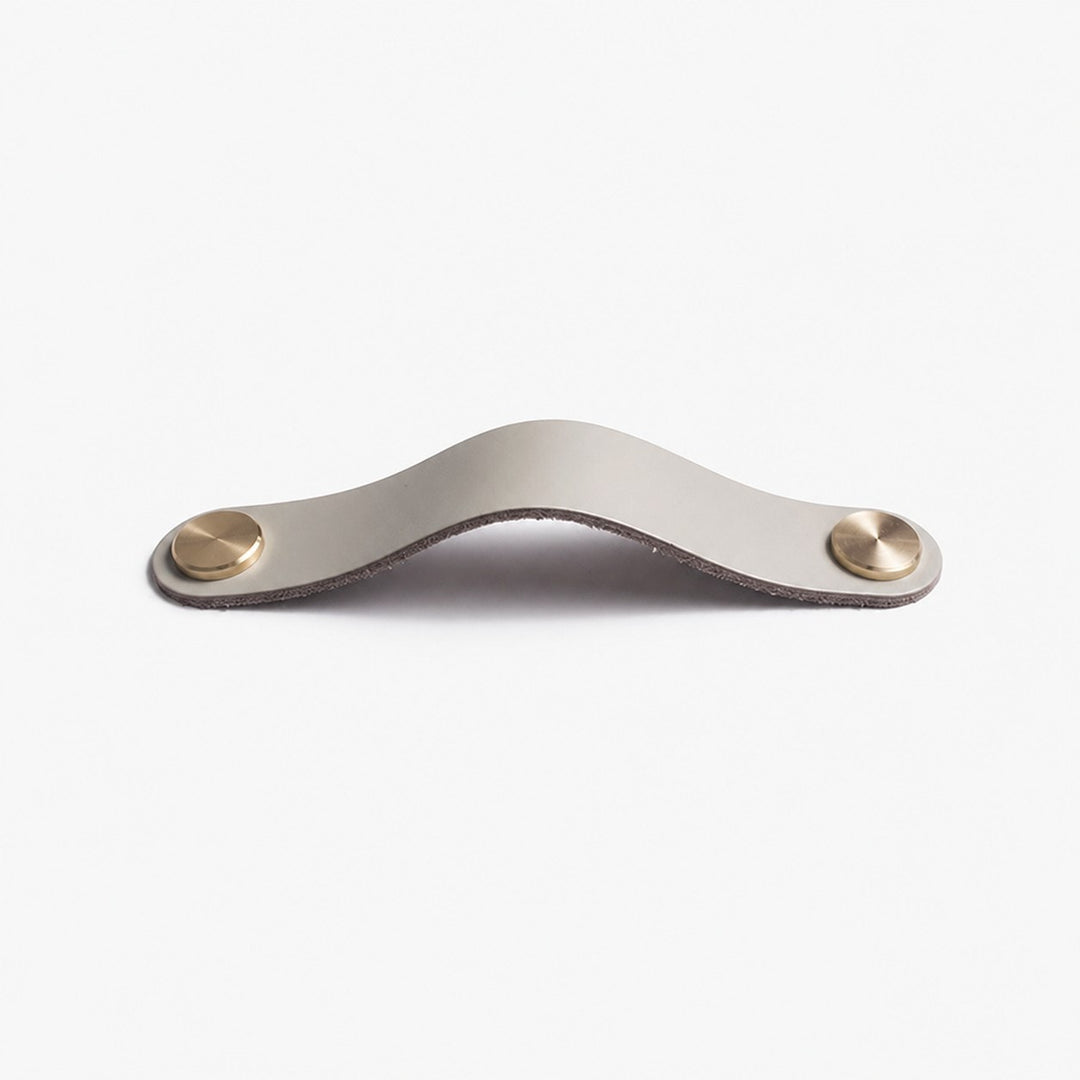 Cowhide leather and brass cabinet pull handle color and size option