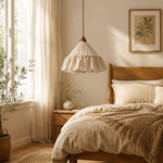 Load image into Gallery viewer, French Country Ruffled Fabric Pendant Light